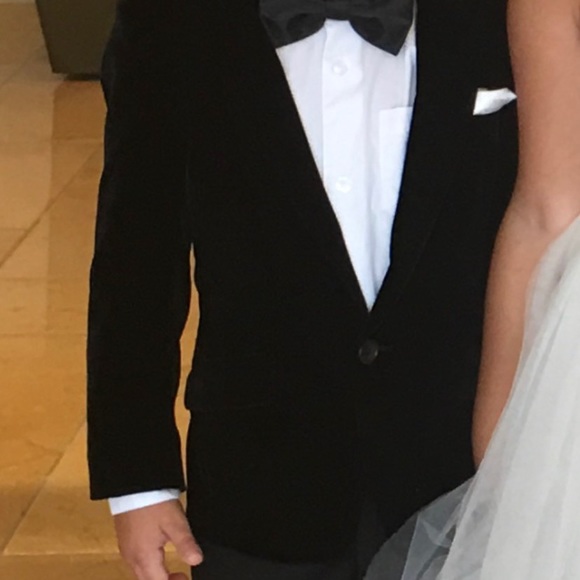 Boys velvet black jacket/dress pants/shirt